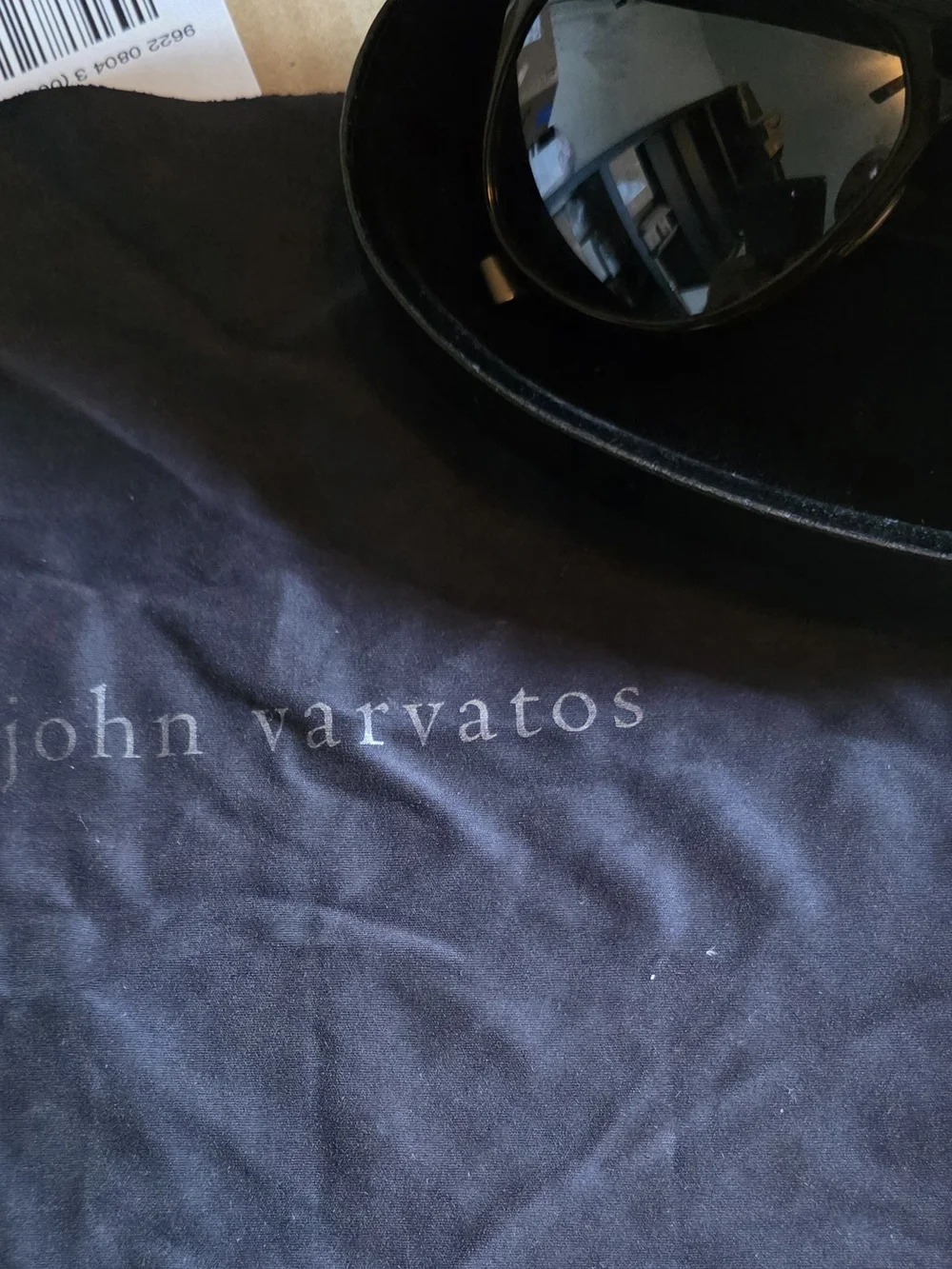 John Varvatos Brown Horn- Leather Aviator Sunglasses